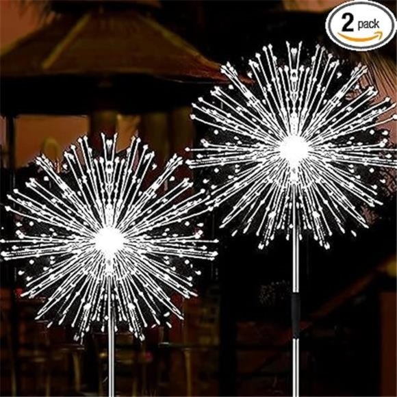 Solar Firework Lights, 2 Pack 120 LEDs 2 Lighting Modes Outdoor Waterproof - Picture 7 of 7